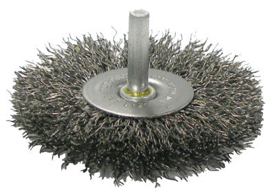 Crimped Wire Radial Wheel Brush, 4 in D, .008 Steel Wire