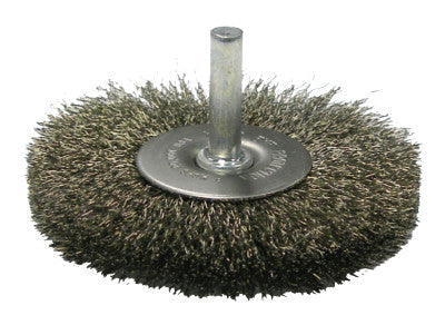 Crimped Wire Radial Wheel Brush, 2 1/2 in D, .014 in Stainless Steel