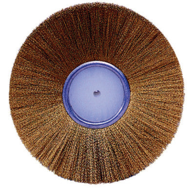 Plater's Wire Wheel, 6 in Dia, .005 in Brass Wire, 3,600 rpm