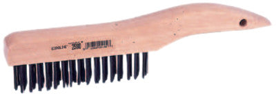 Economy Scratch Brushes, 4 X 16 Rows, Steel Wire, Shoe Hardwood Handle