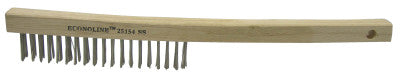 Economy Scratch Brushes, 3 X 19 Rows, Wire, Curved Hardwood Handle