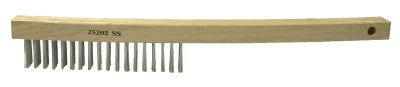 Economy Scratch Brushes, 4 X 18 Rows, Wire, Curved Hardwood Handle