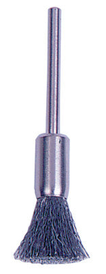 Miniature Stem-Mounted End Brushes, Stainless Steel, 0.005 in, 25,000 rpm