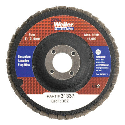 4" Vortec Pro Abrasive Flap Disc, Angled, Phenolic Back