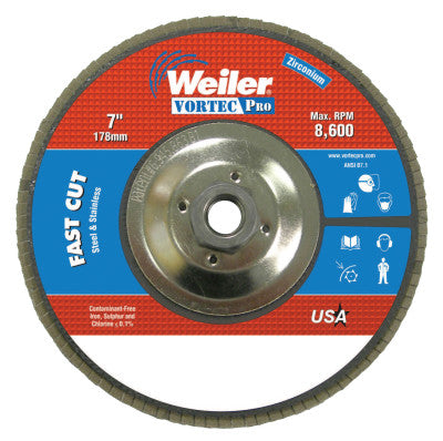7" Abrasive Flap Disc, Flat, Phenolic Backing