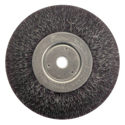 Polyflex Narrow Face Crimped Wire Wheel, 6 in D, .014 Steel, 5/8-1/2 Arbor Hole