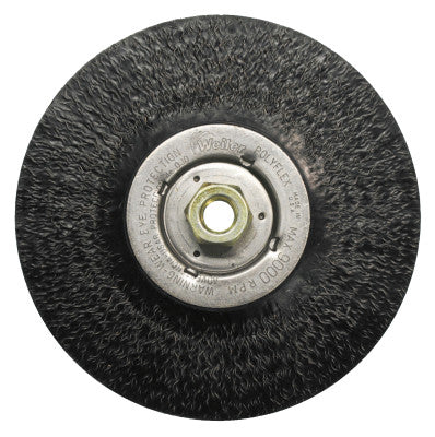 Crimped Wire Wheel, 7 in D x 3/16 in W, .014 in Steel Wire, 9,000 rpm