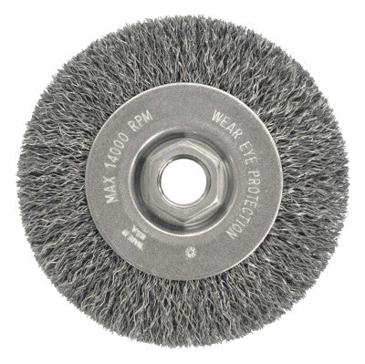 Vortec Pro Crimped Wire Wheel, 4 in D, .014 Carbon Steel, 14,000 rpm, Retail Pk