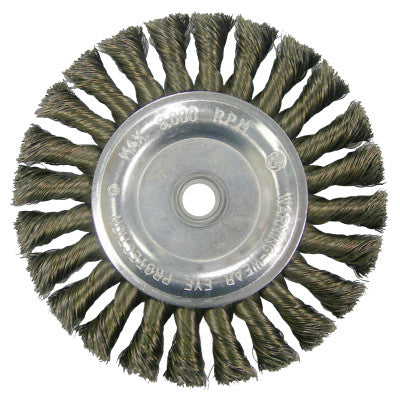 Vortec Pro Knot Wire Wheel, 6 in Dia, .014 in Carbon Steel Wire, 9,000 rpm