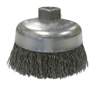 Vortec Pro Crimped Wire Cup Brush, 4" Dia, 5/8-11, 0.02" Carbon Steel, Display