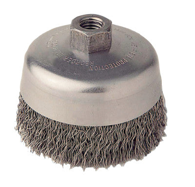 Vortec Pro Crimped Wire Cup Brush, 5" Dia, 5/8-11, 0.02" Carbon Steel, Display