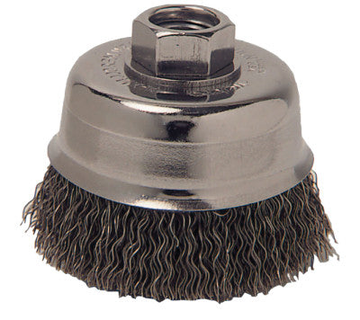 Vortec Pro Crimped Wire Cup Brush, 3 1/2" Dia, 5/8-11, 0.014" Steel, Display