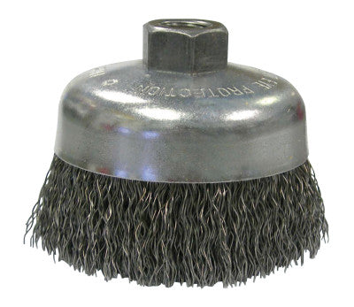 Vortec Pro Knot Wire Cup Brush, 5 in Dia., 5/8-11 Arbor, .023 in Carbon Steel