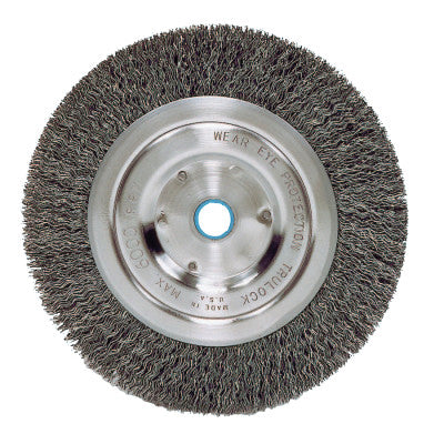 Vortec Pro Crimped Wire Wheel, 6 in D, Med., .014 in Carbon Steel, 6,000 rpm