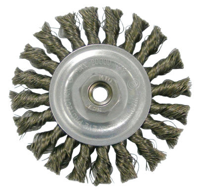 Vortec Pro Knot Wire Wheel, 4 in D, .014 in Stainless Steel, 5/8 in - 11 Arbor