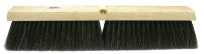 Horsehair/Tampico Medium Sweep Brushes, 24 in Hardwood Block, 3 in Trim L, BK