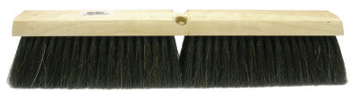 Horsehair/Tampico Medium Sweep Brushes, 36 in Hardwood Block, 3 in Trim, BK