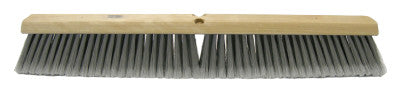 Flagged Silver Polystyrene Fine Sweep Brushes, 36 in Hardwood Block, 3 in Trim L