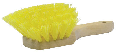 Wood Block Utility Scrub Brushes, 2 in Trim L, 8 in Handle, Polypropylene Fill