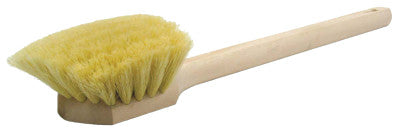 Wood Block Utility Scrub Brushes, 2 in Trim L, White Tampico, 20 In Handle