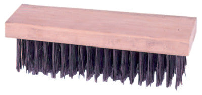 Block Type Scratch Brushes, 7 1/4", 6X19 Rows, Round Steel Wire, Wood Handle