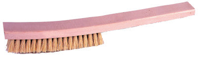Plater's Brushes, 13 in, 4 X 18 Rows, Tampico Wire, Curved Wood Handle