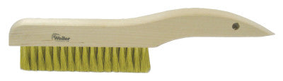 Plater's Brushes, 13 in, 3 X 19 Rows, Brass Wire, Curved Wood Handle
