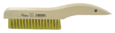 Plater's Brushes, 10 in, 4 X 18 Rows, Brass Wire, Curved Wood Handle