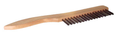 Shoe Handle Scratch Brushes, 10 in, 1X17 Rows, SS Wire, 3/4 in Trim, Wood Handle
