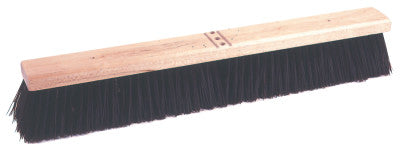 Coarse Sweeping Contractor Brooms, 24 in Hardwood Block, 3 in Trim, Polpropylene