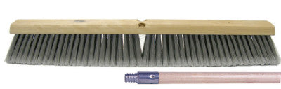 Flagged Silver Polystyrene Fine Sweep Brush, 18 in Hardwood, 3 in Trim L, 12 Kit