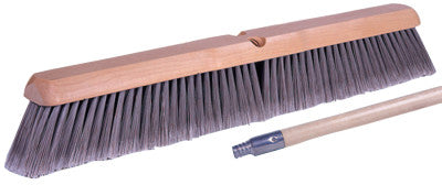 Flagged Silver Polystyrene Fine Sweep Brush, 24 in Hardwood, 3 in Trim L, 12 Kit