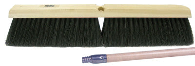 Coarse Sweeping Brush, 18 in Hardwood Block, 3 in Trim, Tampico w/Wire Center
