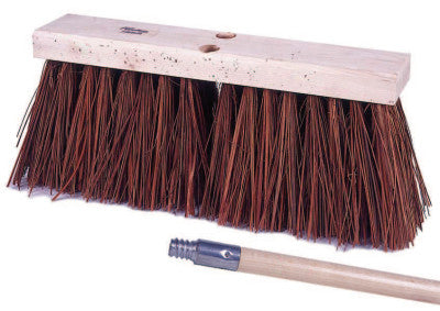 Street Brooms, 16 in Hardwood Block, 6 1/4 in Trim, Bass/Palmyra Blend, 12 Kit
