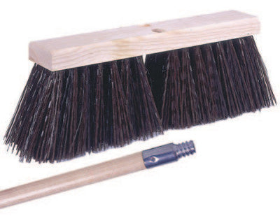 Street Brooms, 16 in Hardwood Block, 5 1/4 in Trim, Brown Poly Fill, 12 Kit