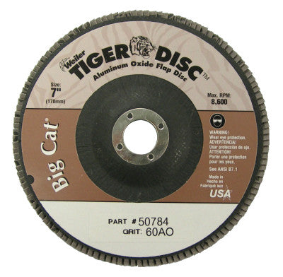 Big Cat High Density Flat Style Flap Discs, 7 in, 60 Grit, 8,600 rpm