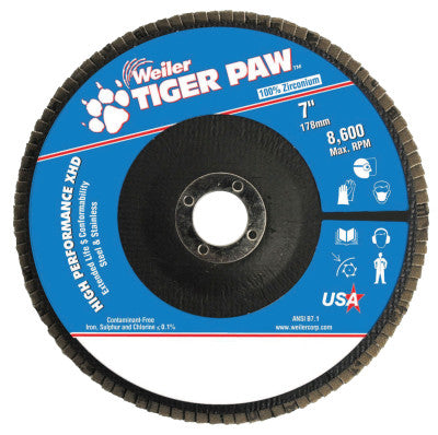Tiger Paw Super High Density Flap Discs, 9", 40 Grit, 7/8 Arbor, 8,600 rpm