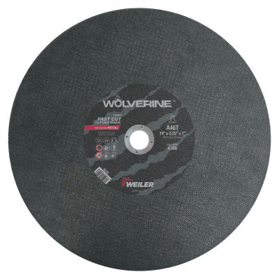 Reinforced Cutting Wheel, 14 in Dia, 3/32 in Thick, 46 Grit Alum. Oxide, Grade T