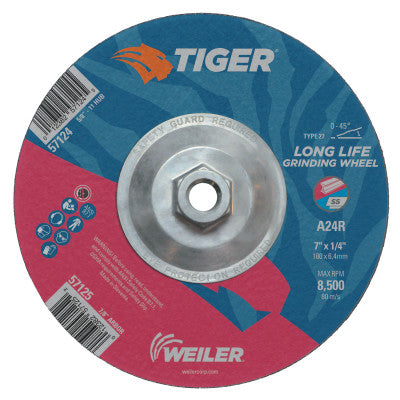 Tiger Grinding Wheels, 7 in Dia, .045 in Thick, 5/8"-11 Arbor