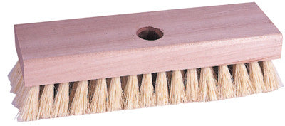 Acid Scrub Brushes, 8 1/4 in Hardwood Block, 1 1/8 in Trim L, White Tampico Fill