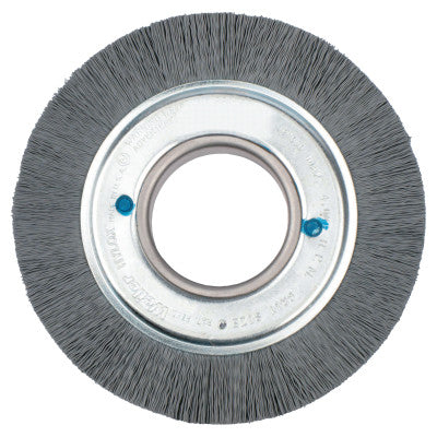 Nylox Crimped-Filament Wheel Brush, 6in Dia. x 1 in W, 0.060 Bristle, 3,600 rpm