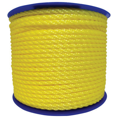 Monofilament Twisted Poly Ropes, 2,168 lb Cap., 600 ft, Polypropylene, Yellow