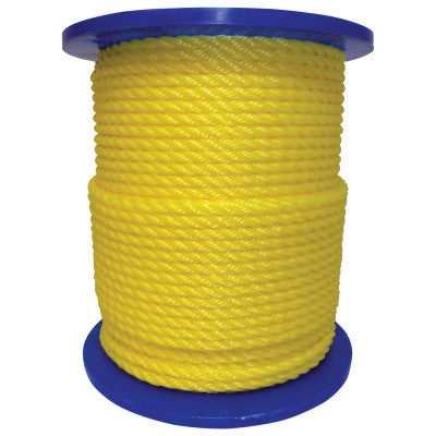 Monofilament Twisted Poly Ropes, 3,477 lb Cap., 600 ft, Polypropylene, Yellow