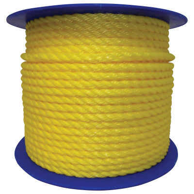 Monofilament Twisted Yellow Poly Ropes, 600 ft, Polypropylene, Yellow