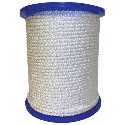 Twisted Nylon Ropes, 1/2 in x 300 ft, Nylon, White