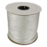 Solid Braid Ropes, 1,238 lb Cap., 1,000 ft, Nylon (Polyamide), White