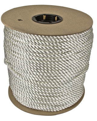 Twisted Nylon Ropes, 3/8 in x 1,200 ft, Nylon, White