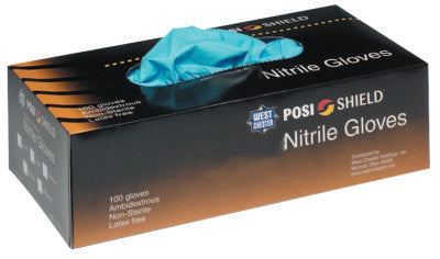 Industrial Grade Nitrile Disposable Gloves, Powder Free, 4 mil, Large, Blue