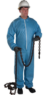 FR Protective Coveralls, Blue, X-Large, Collar, Zipper Front