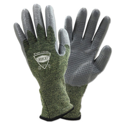 IRONCAT 6100 Coated Welding Gloves, FR Silicone, Large, Gray/Green